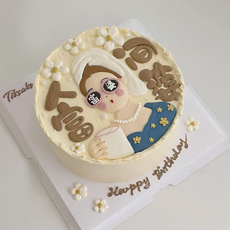 人间富婆手绘鲜奶蛋糕 