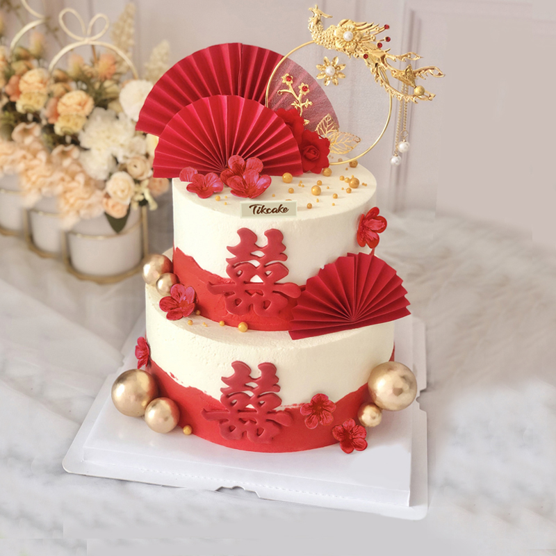 中式婚庆主题蛋糕