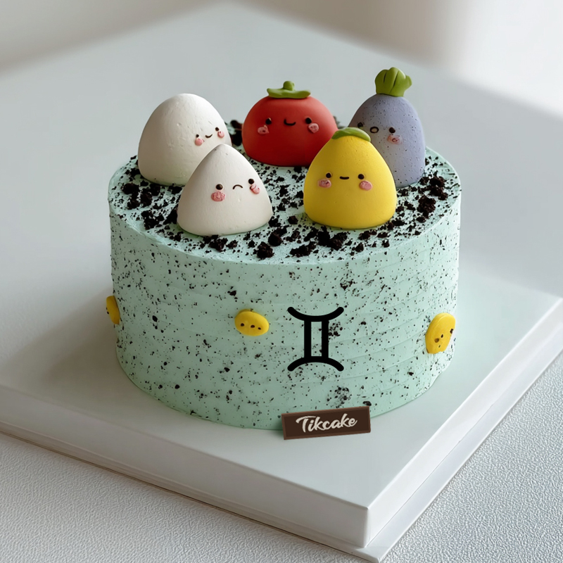 原创双子座主题鲜奶蛋糕十九（5.21-6.21）_多少钱_图片_尺寸_Tikcake®蛋糕