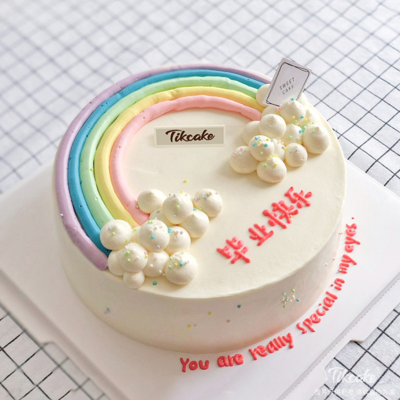 毕业快乐简约蛋糕