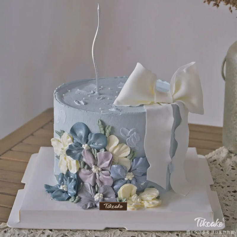 超温柔翻糖蝴蝶结裱花蛋糕