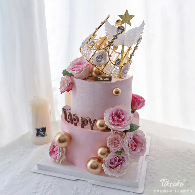 皇冠款鲜花奶油蛋糕
