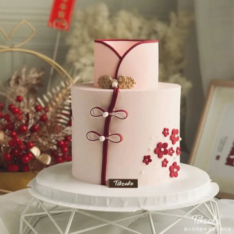 旗袍主题翻糖蛋糕