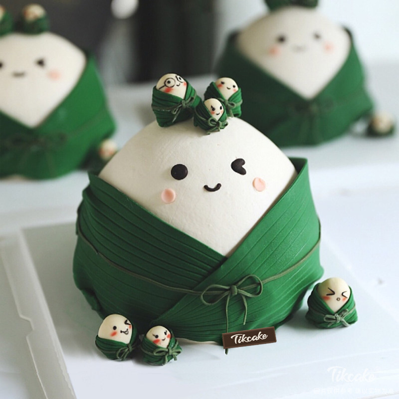 可爱的粽子主图翻糖蛋糕