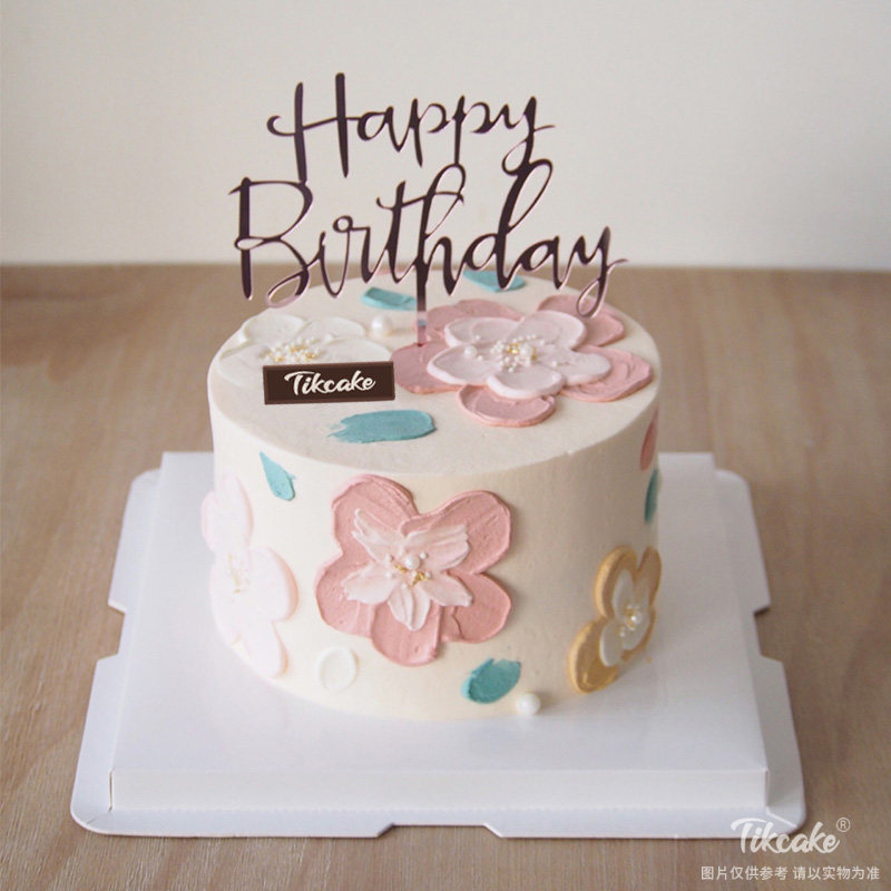 网红樱花手绘蛋糕