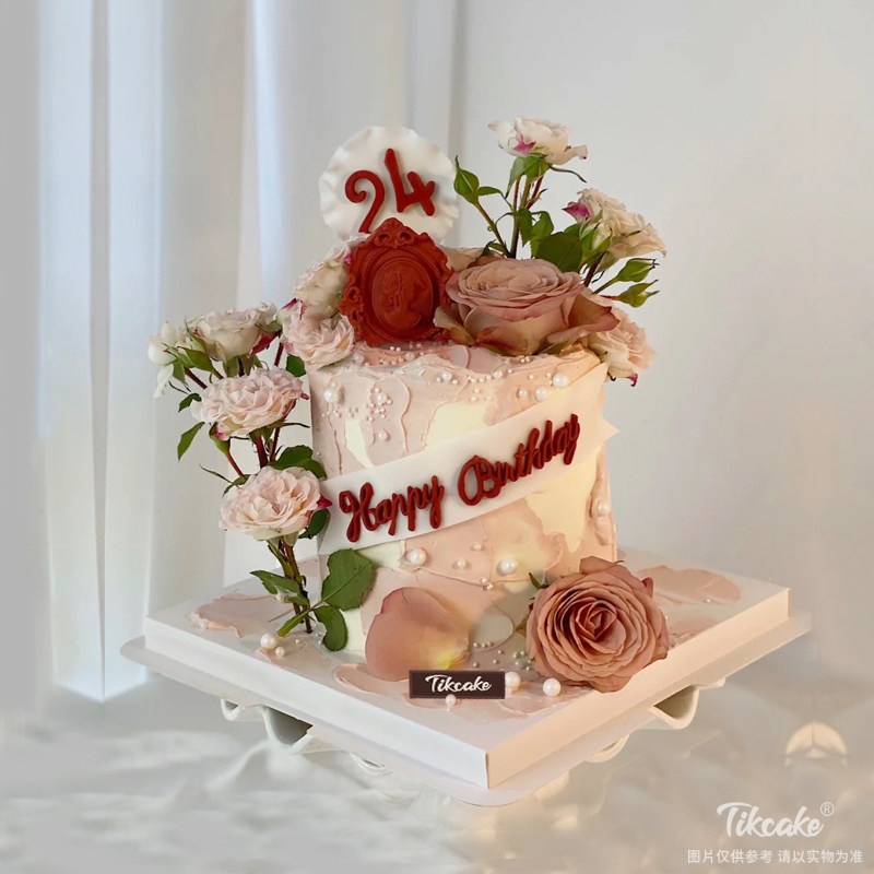 氛围感网红鲜花蛋糕
