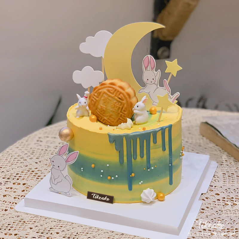 中秋节主题月饼鲜奶蛋糕