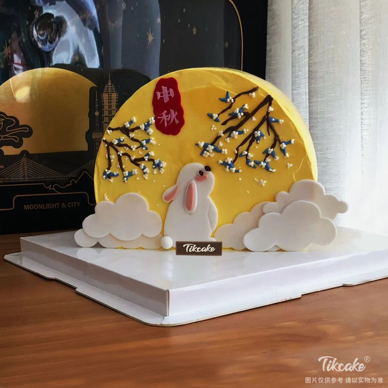 思乡-中秋节主题翻糖鲜奶蛋糕