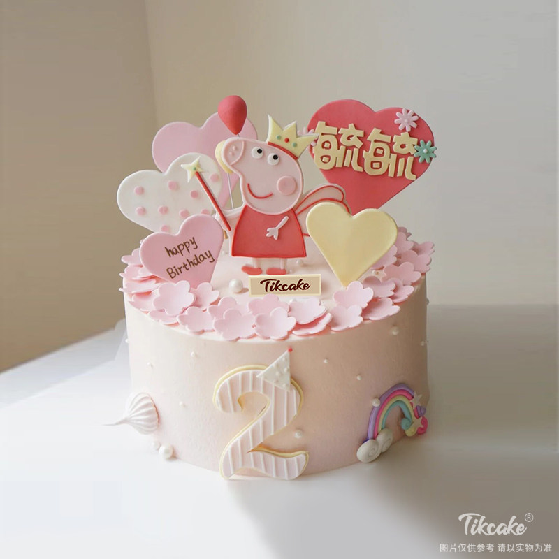 小猪佩奇主题（三）翻糖蛋糕