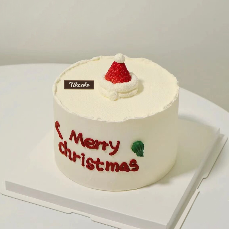 圣诞手绘奶油蛋糕