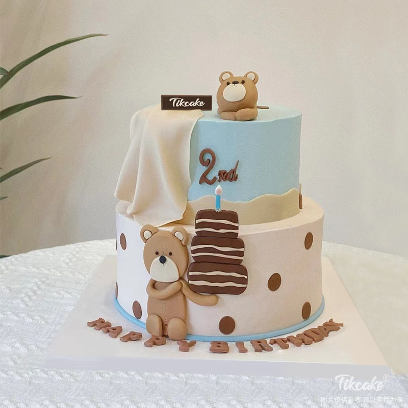 双层可爱小熊儿童翻糖蛋糕（城市专属款）