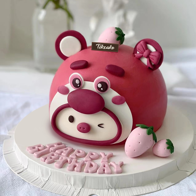 草莓熊lulu猪翻糖蛋糕（城市专属款）