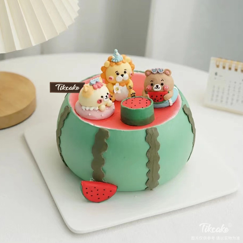 西瓜造型小动物主题鲜奶蛋糕（城市专属款）