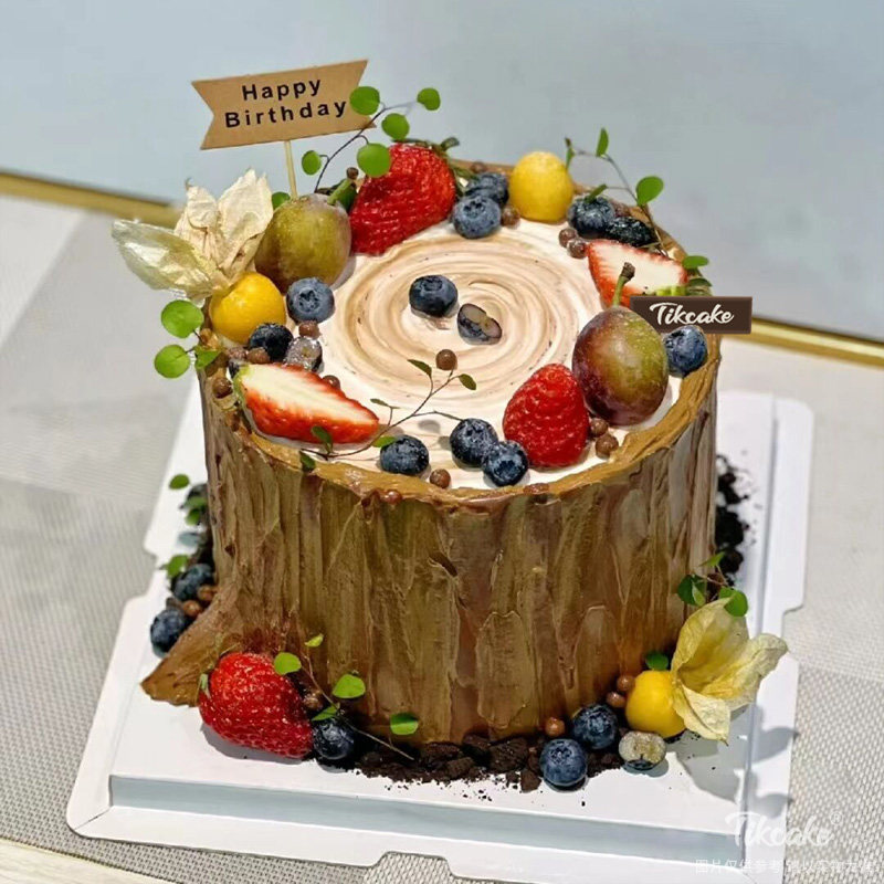 树桩主题巧克力鲜奶水果蛋糕（城市款）