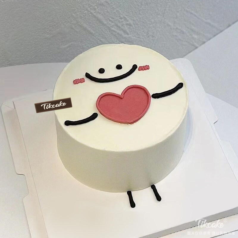 ins风简约爱心主题鲜奶蛋糕