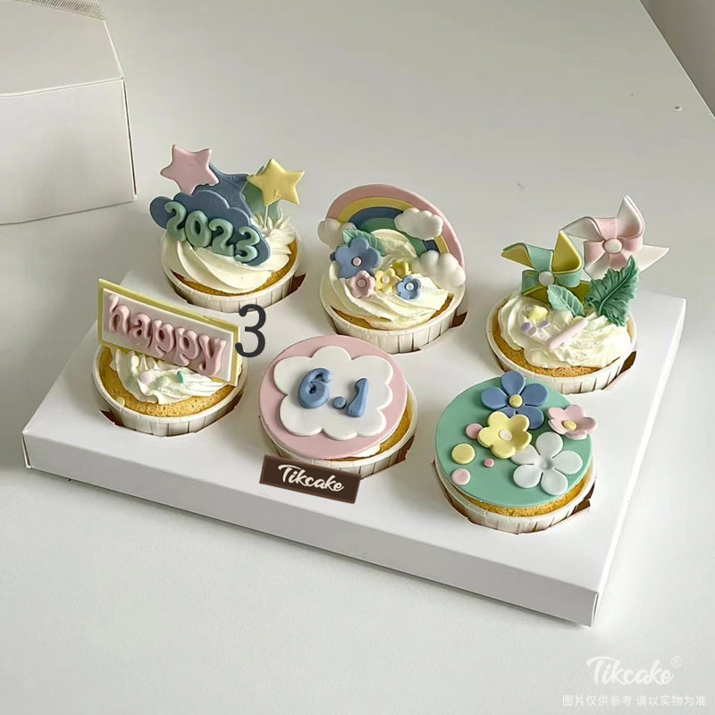 六一儿童节主题翻糖纸杯蛋糕（城市款）