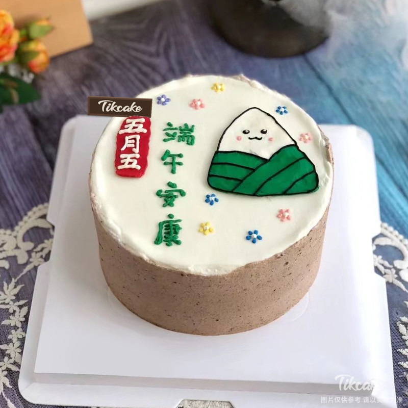 简约端午节主题手绘鲜奶蛋糕