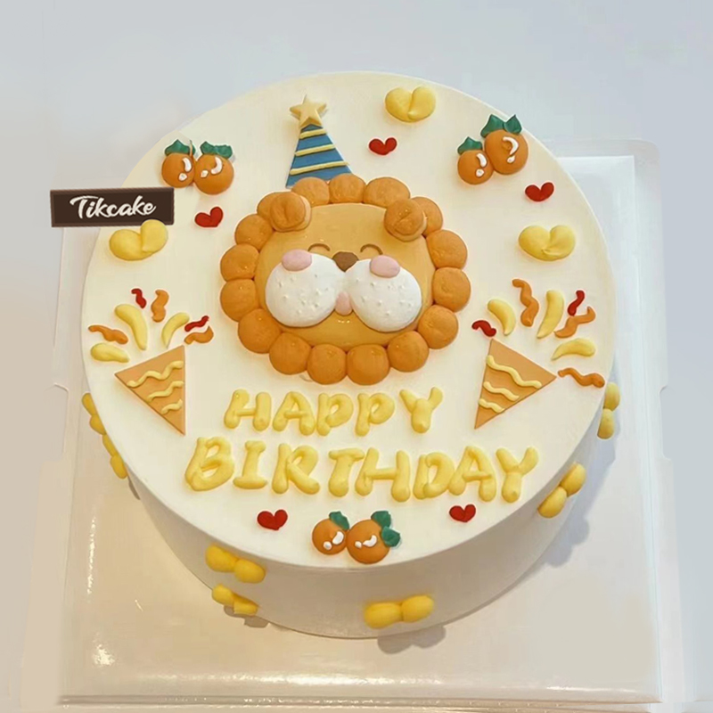 可爱狮子座主题手绘鲜奶蛋糕（7.23-8.22）