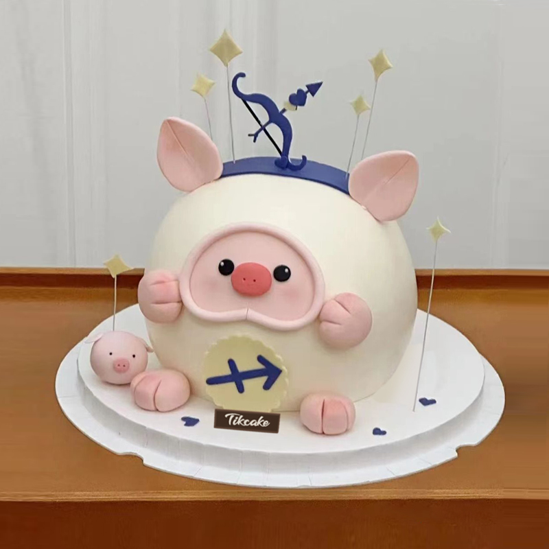 射手座LuLu猪翻糖鲜奶蛋糕（11.23-12.21）