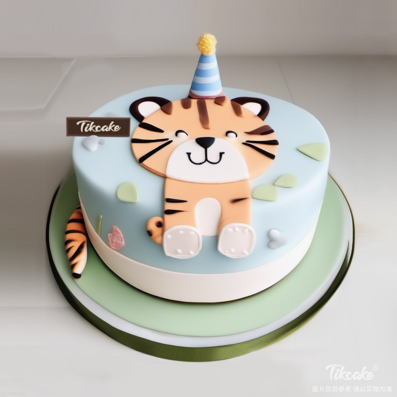 原创十二生肖虎主题翻糖鲜奶蛋糕