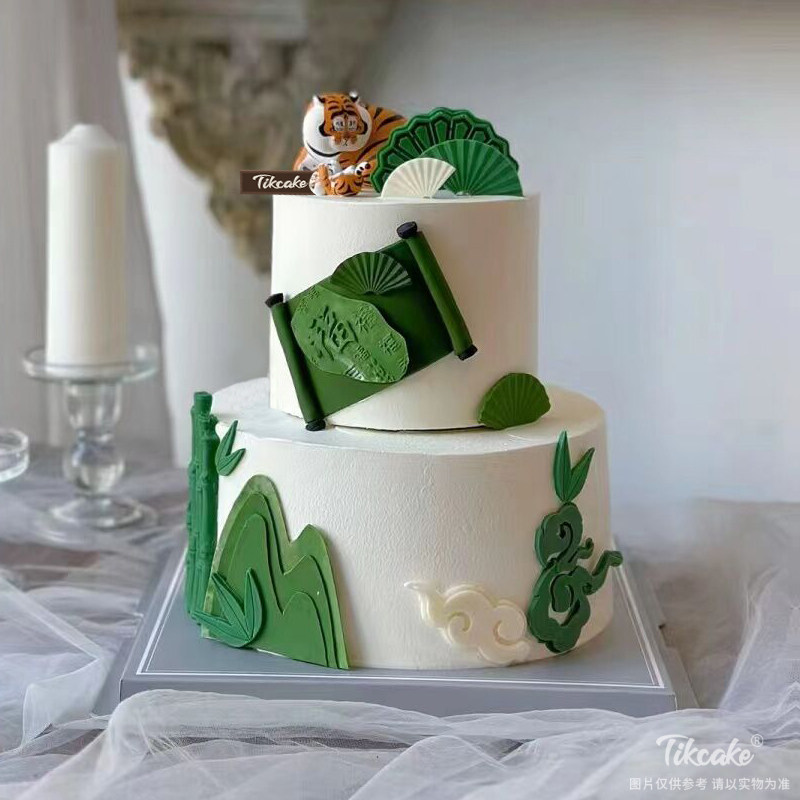 十二生肖虎双层翻糖鲜奶蛋糕