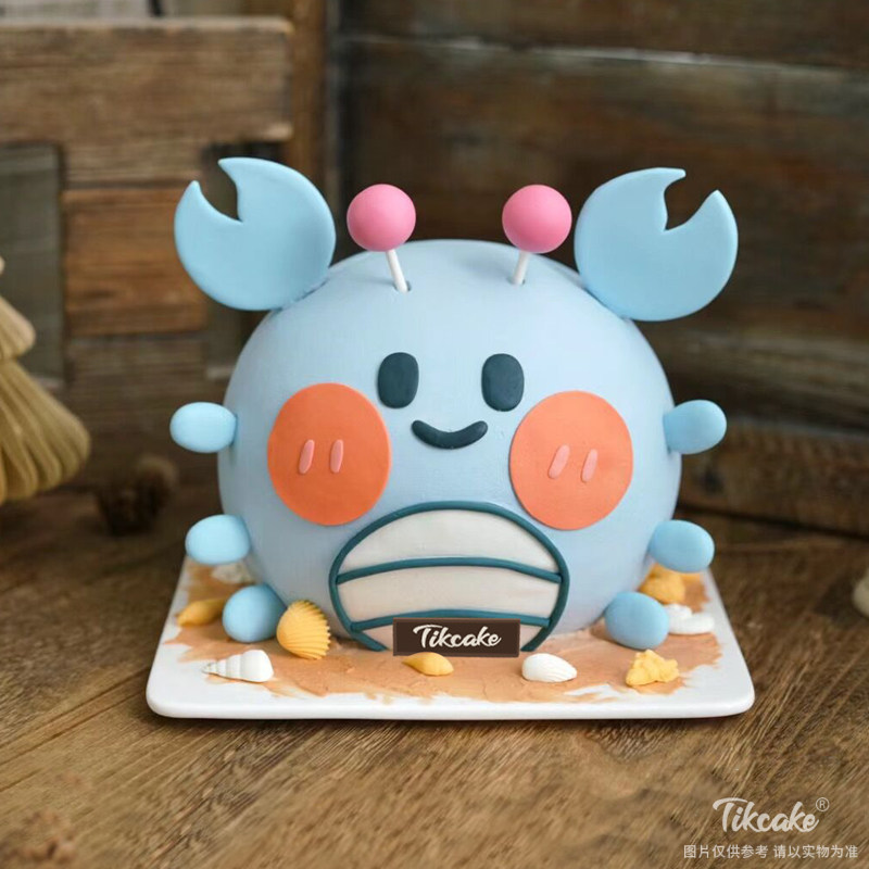 男生版巨蟹座主题翻糖鲜奶蛋糕（6.22-7.22）