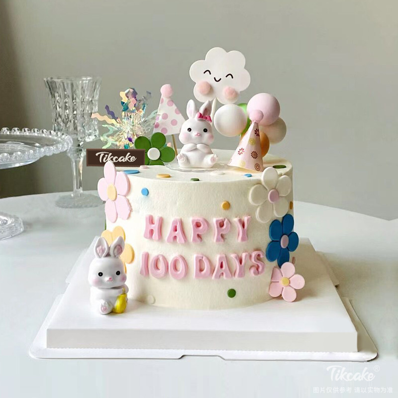 兔宝宝百天鲜奶蛋糕