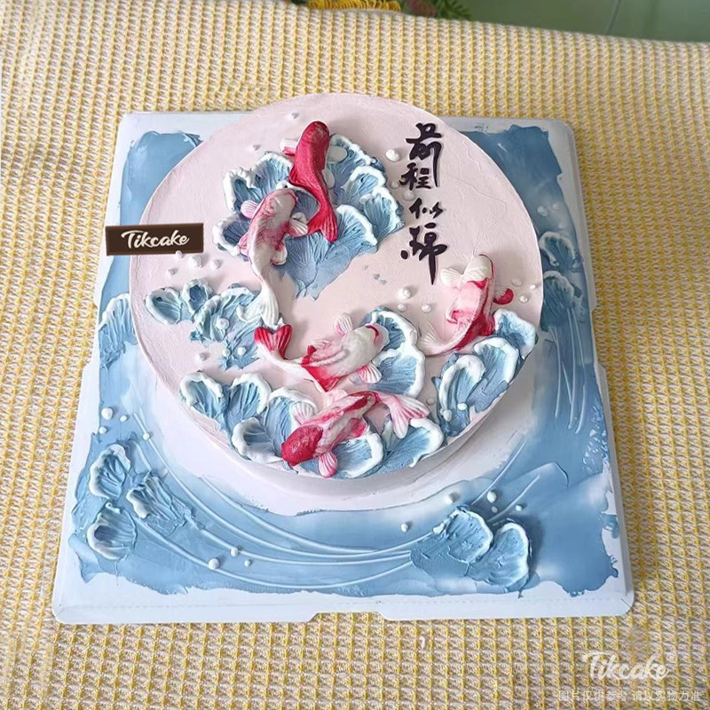 “前程似锦”中国风鲜奶蛋糕