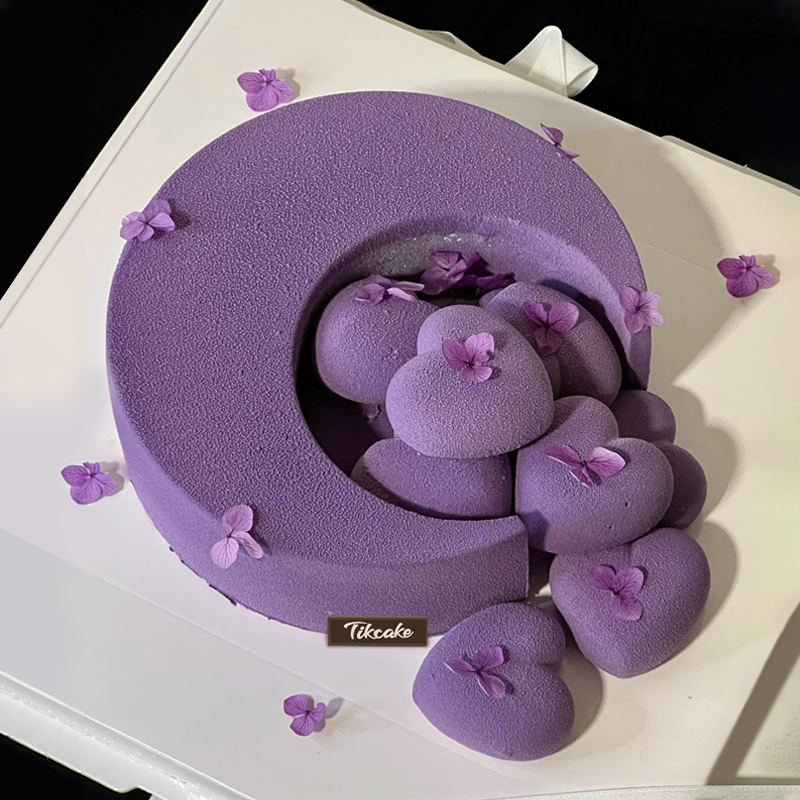 浪漫紫色爱心慕斯蛋糕（城市专属款）