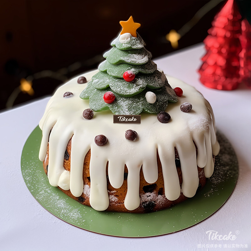 原创圣诞主题翻糖鲜奶蛋糕