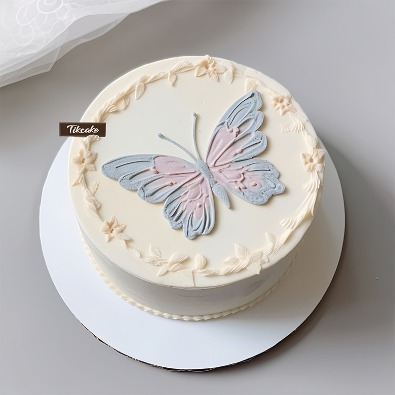 原创蝴蝶主题鲜奶蛋糕