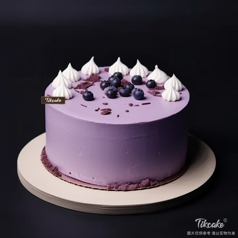 原创高贵紫色系水果鲜奶蛋糕