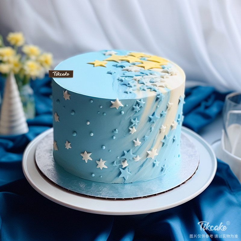 原创星星主题翻糖鲜奶蛋糕