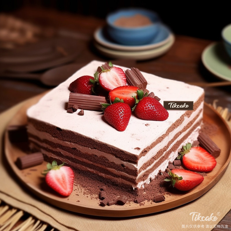 原创方形巧克力水果鲜奶蛋糕