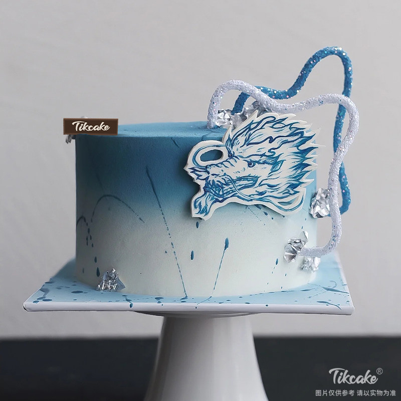 十二生肖龙国风主题鲜奶蛋糕