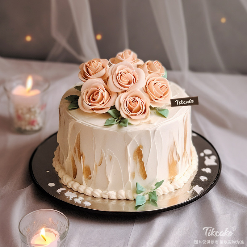 原创卡布奇诺鲜花鲜奶蛋糕