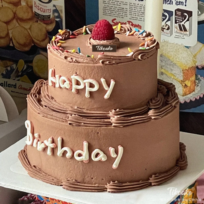 巧克力美式复古双层鲜奶蛋糕