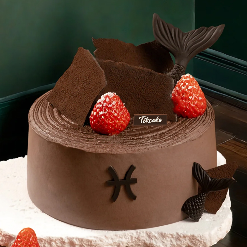 双鱼座主题巧克力鲜奶蛋糕（2.19-3.20）