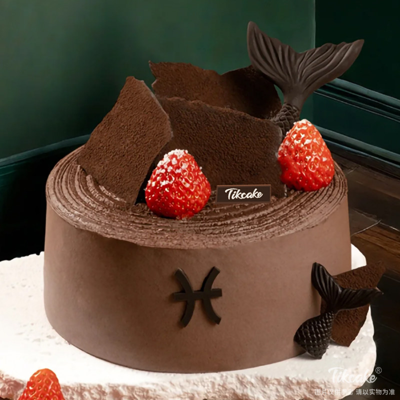 双鱼座主题巧克力鲜奶蛋糕（2.19-3.20）