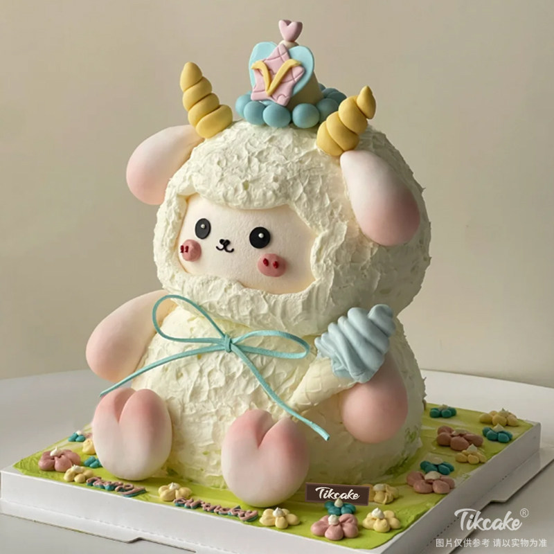 白羊座主题翻糖鲜奶蛋糕二（3.21-4.19）