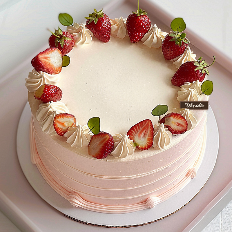 原创小清新草莓鲜奶蛋糕
