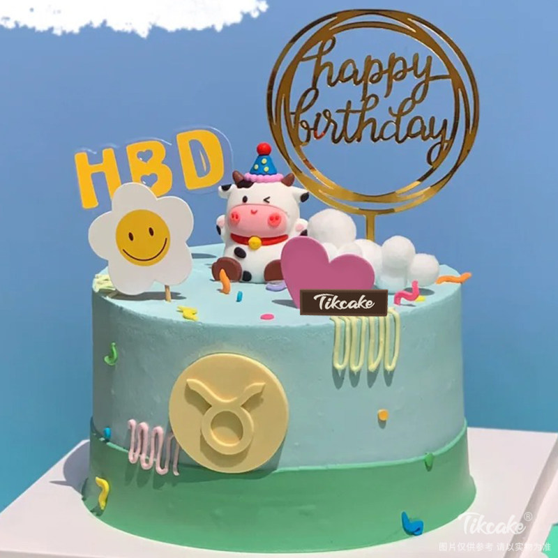 金牛座主题可爱风鲜奶蛋糕（4.20-5.20）