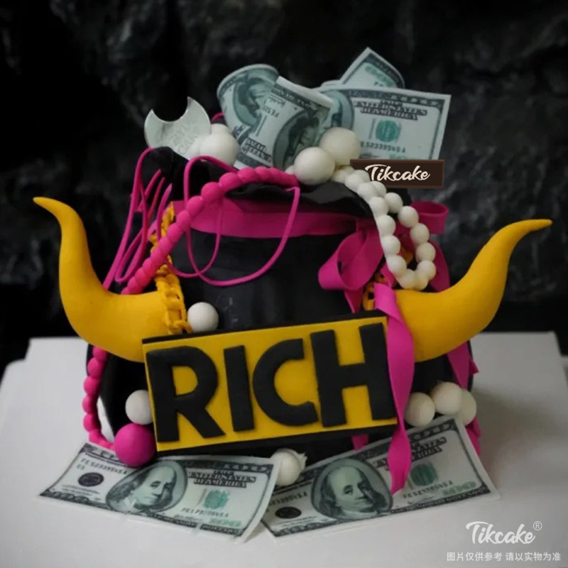 金牛座暴富主题翻糖鲜奶蛋糕（4.20-5.20）