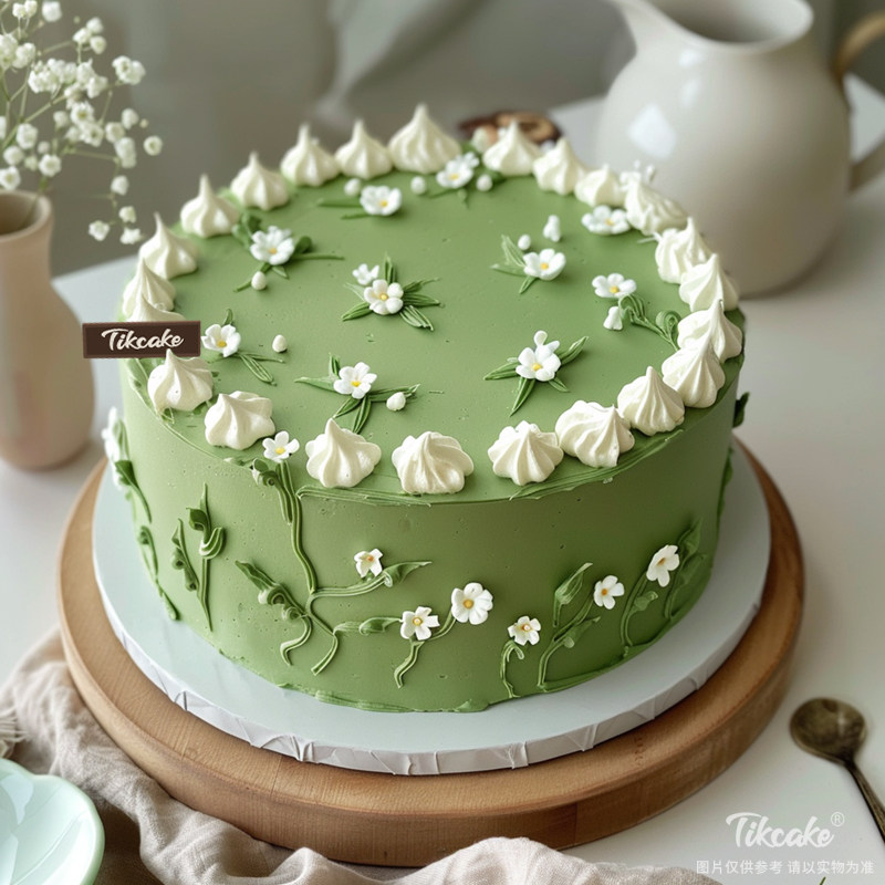 原创小清新主题翻糖鲜奶蛋糕