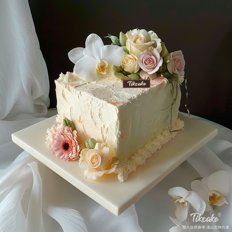 原创方形鲜花主题鲜奶蛋糕（二）