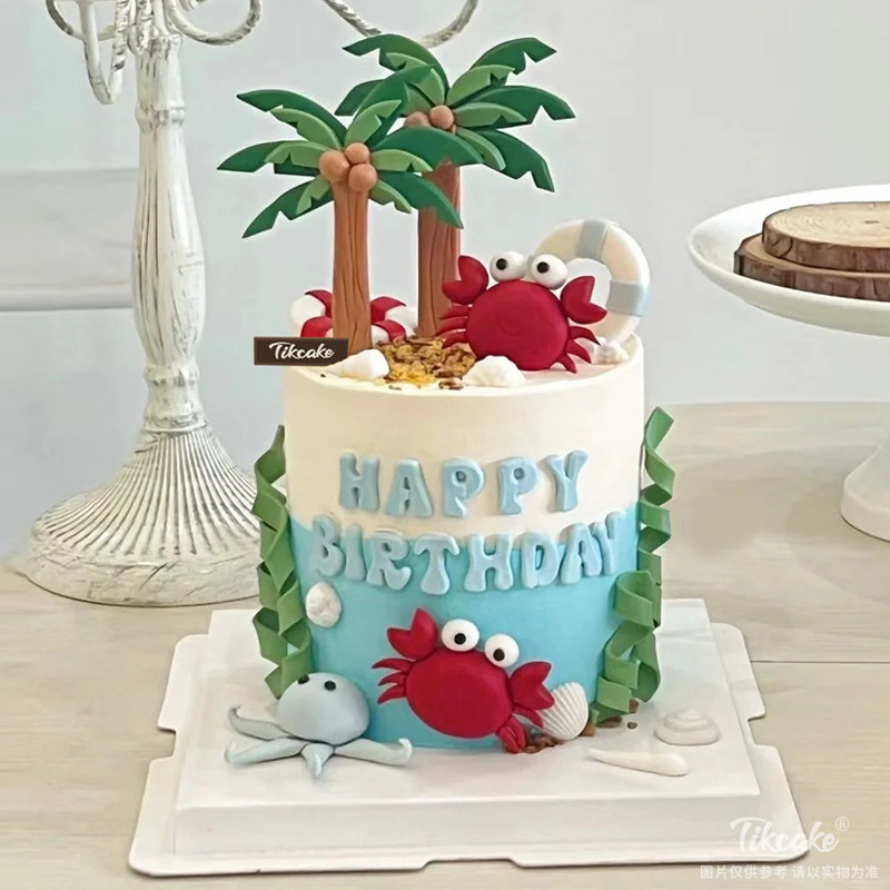 巨蟹座主题翻糖鲜奶蛋糕（三）（6.22-7.22）