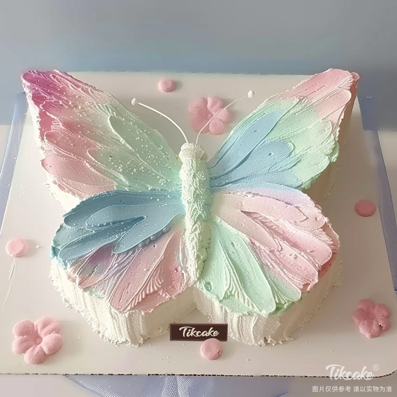 原创仙女风蝴蝶主题鲜奶蛋糕
