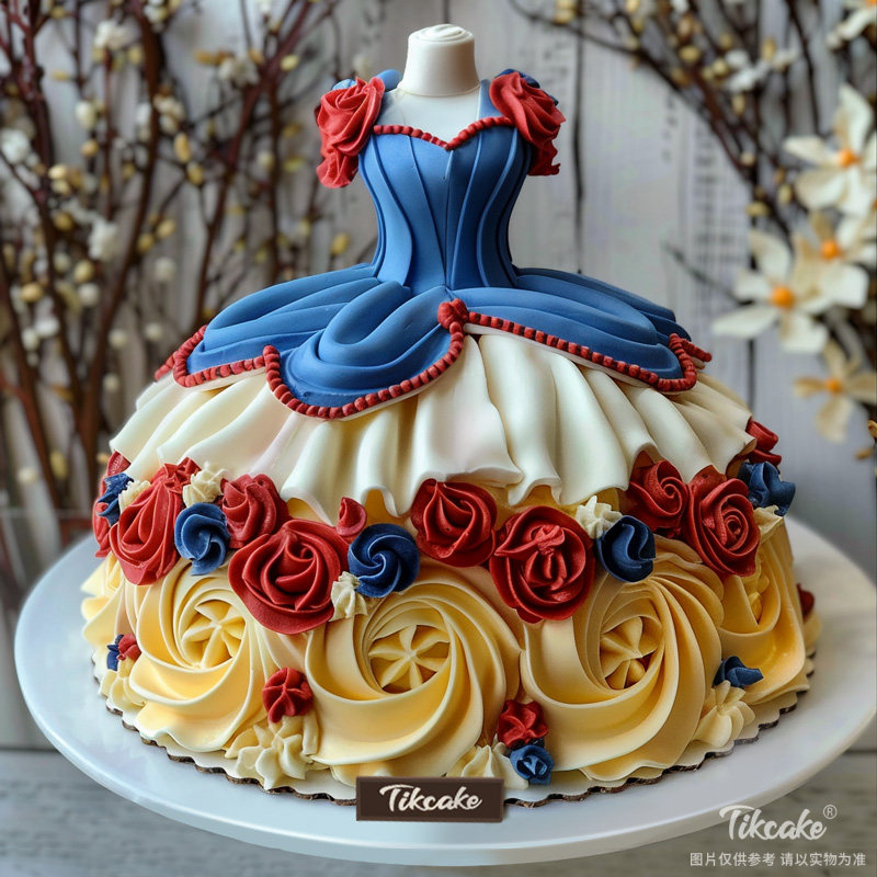 原创公主裙主题翻糖鲜奶蛋糕（城市款）