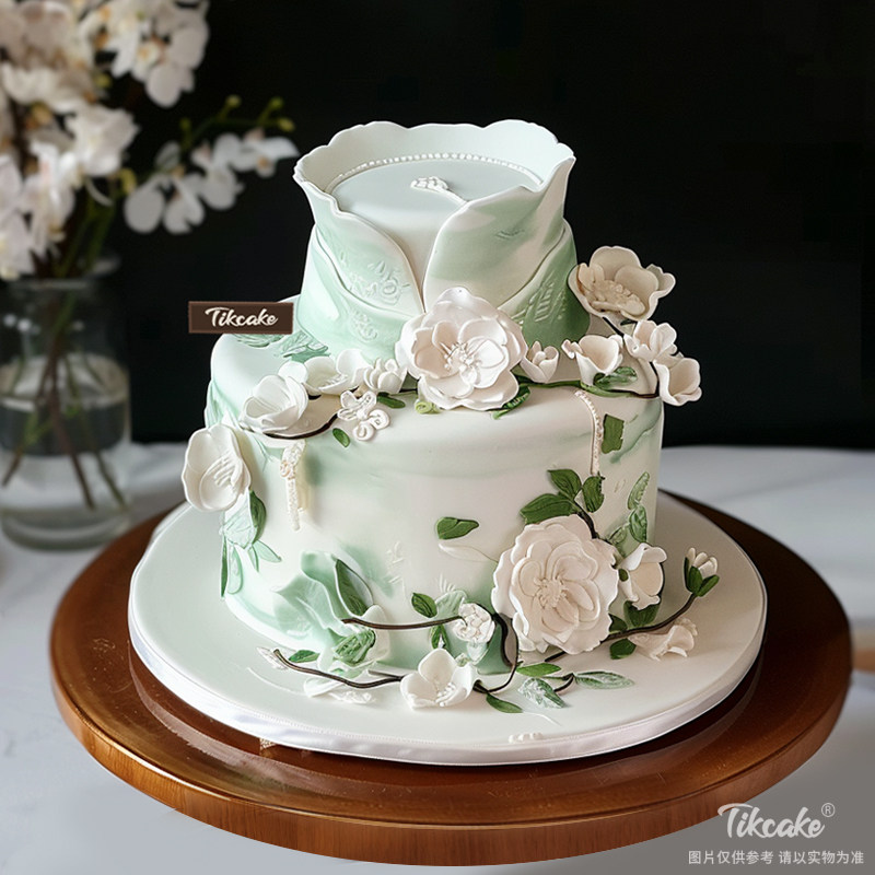 原创中国风旗袍主题翻糖鲜奶蛋糕（城市款）