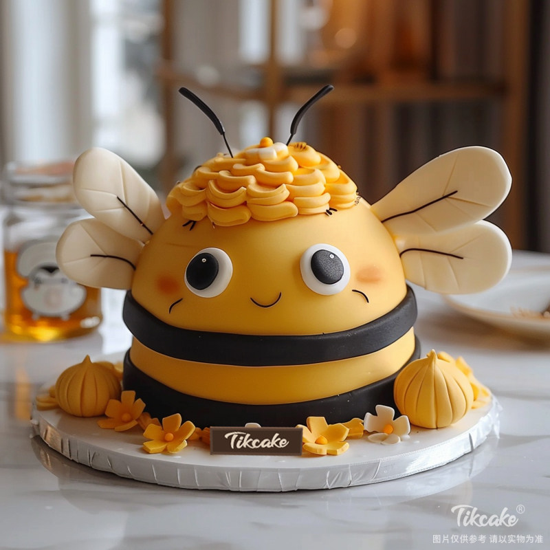 原创小蜜蜂主题翻糖鲜奶蛋糕二（城市款）